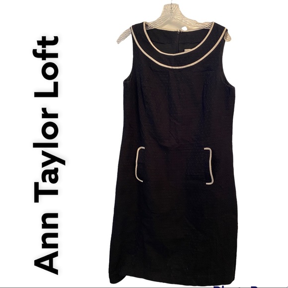 Loft Sleeveless Tweed Black & white dress sz 10 - Picture 1 of 7